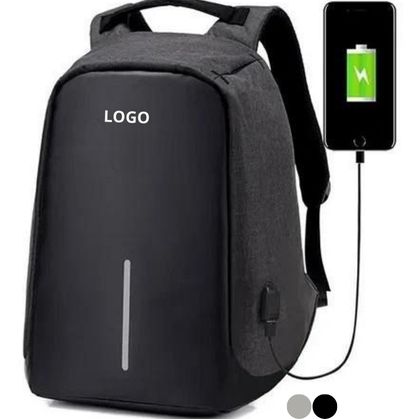 Mochila Premium Portanotebook USB antirrobo reforzada